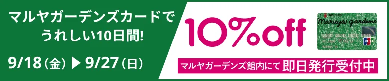 マルヤガーデンズカードでうれしい10日間 10%off